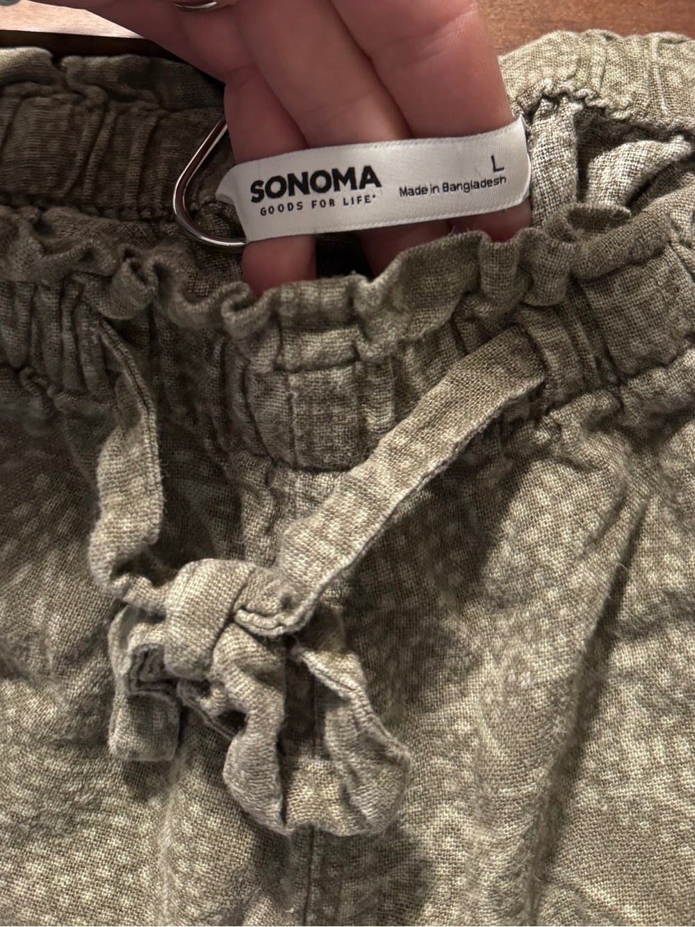 SONOMA Olive Drawstring Wide leg Pants